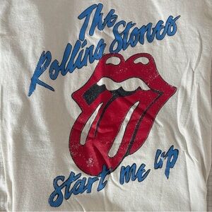 The Rolling Stones Tee in White with Red and Blue Graphic